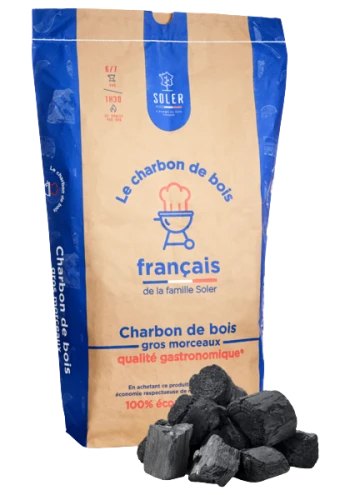 Charbon de bois gros morceaux 40L